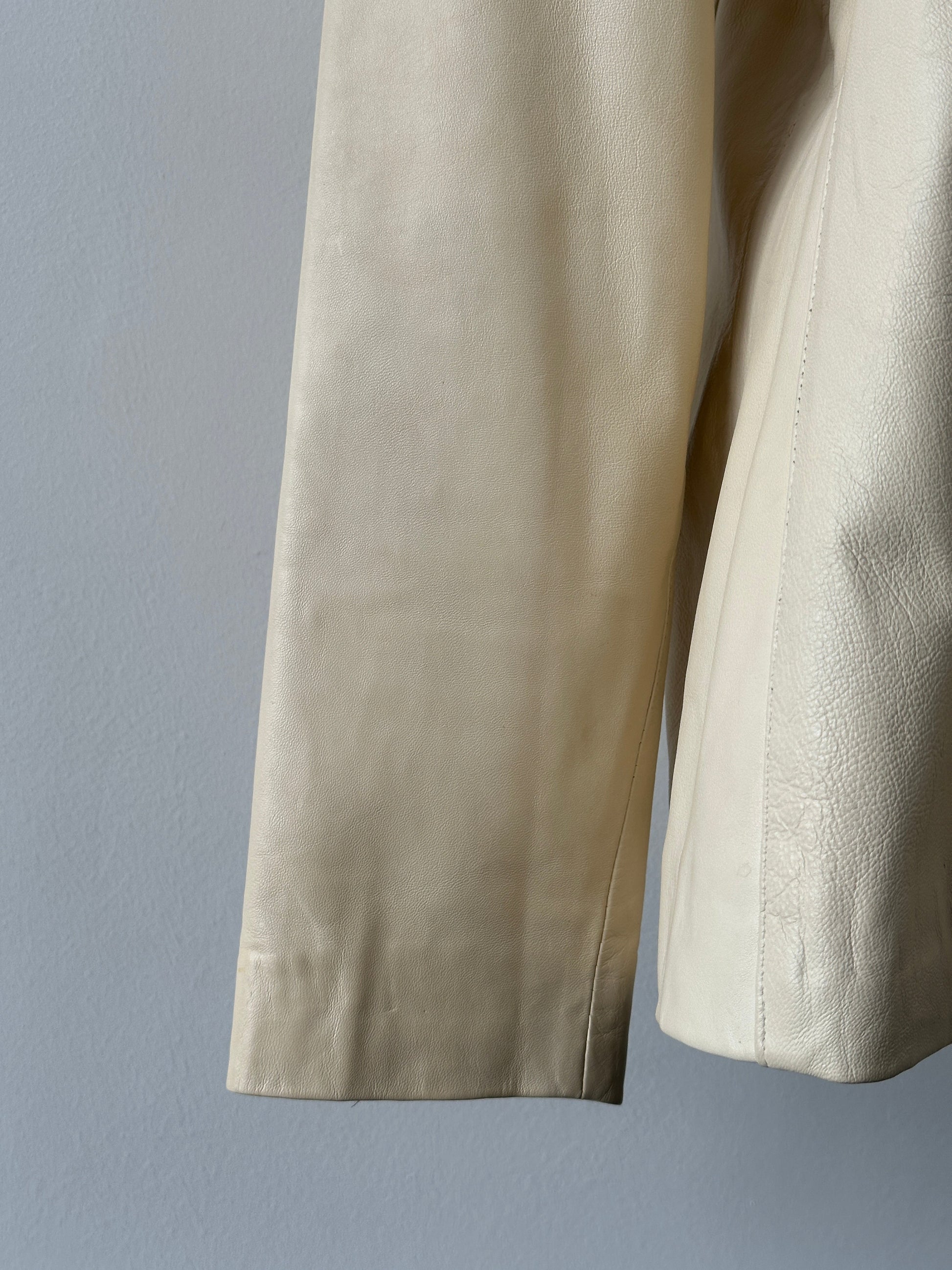Vintage 1990s Concealed Placket Leather Jacket - M