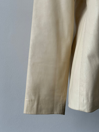 Vintage 1990s Concealed Placket Leather Jacket - M