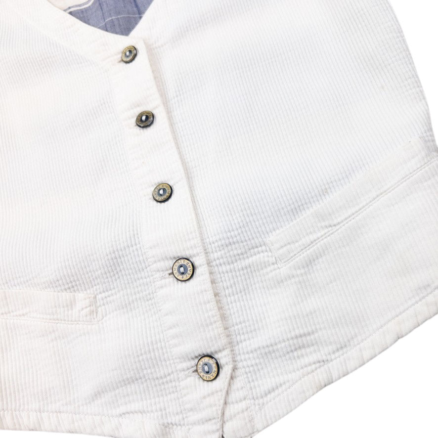 Vintage Armani Jeans Ribbed Button Up Vest Womens Size S