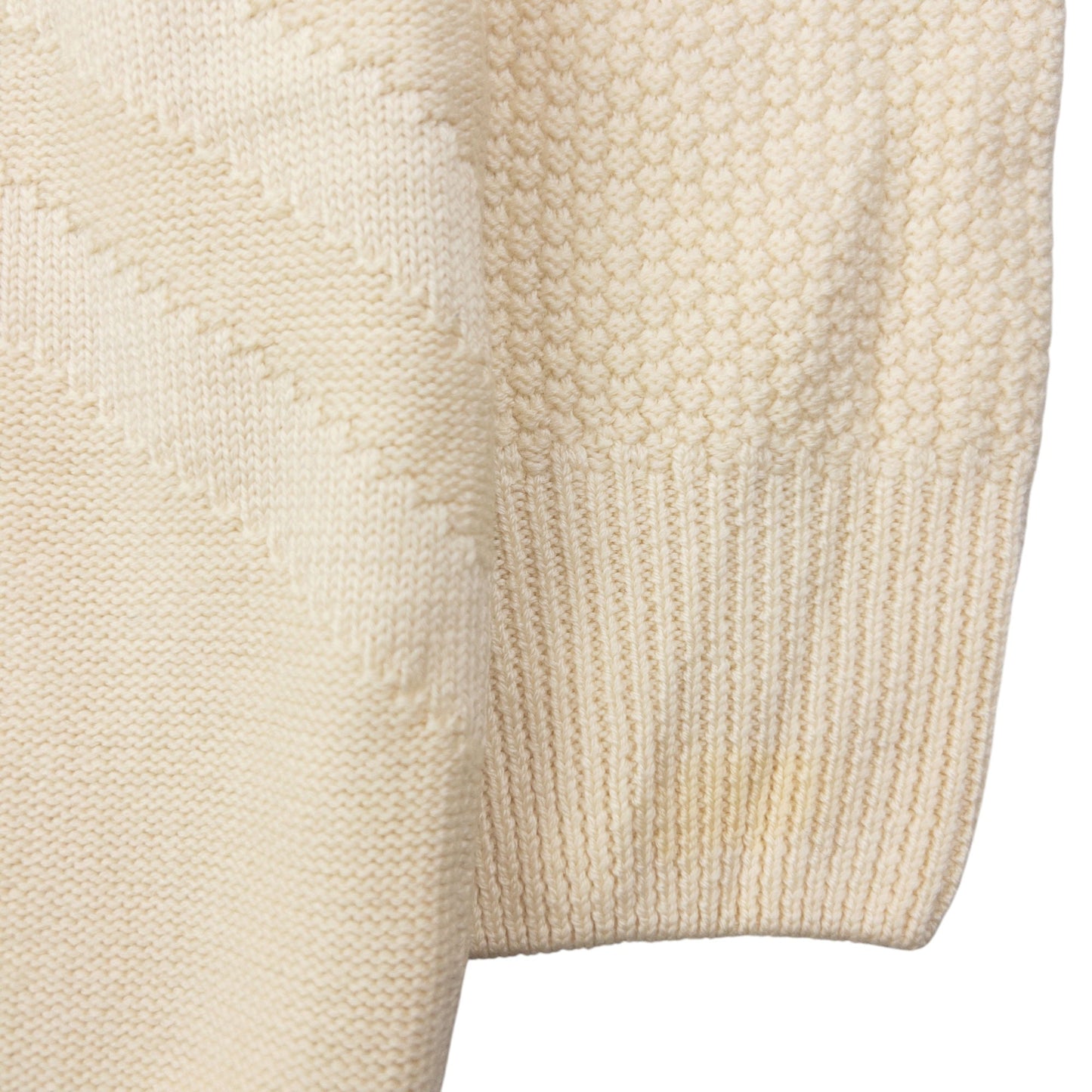 Vintage 90s Burberry Embroidered Wool Knit Jumper Womens Size S | Small, Cream