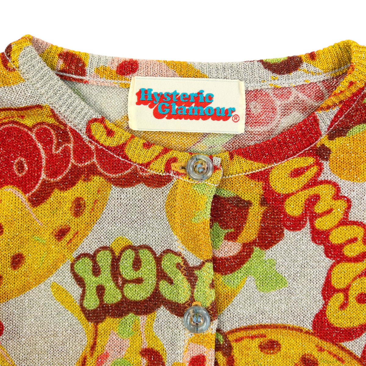 Vintage 90s Hysteric Glamour Fast-Food Shimmer Cardigan Womens Size M | Medium, Mixed