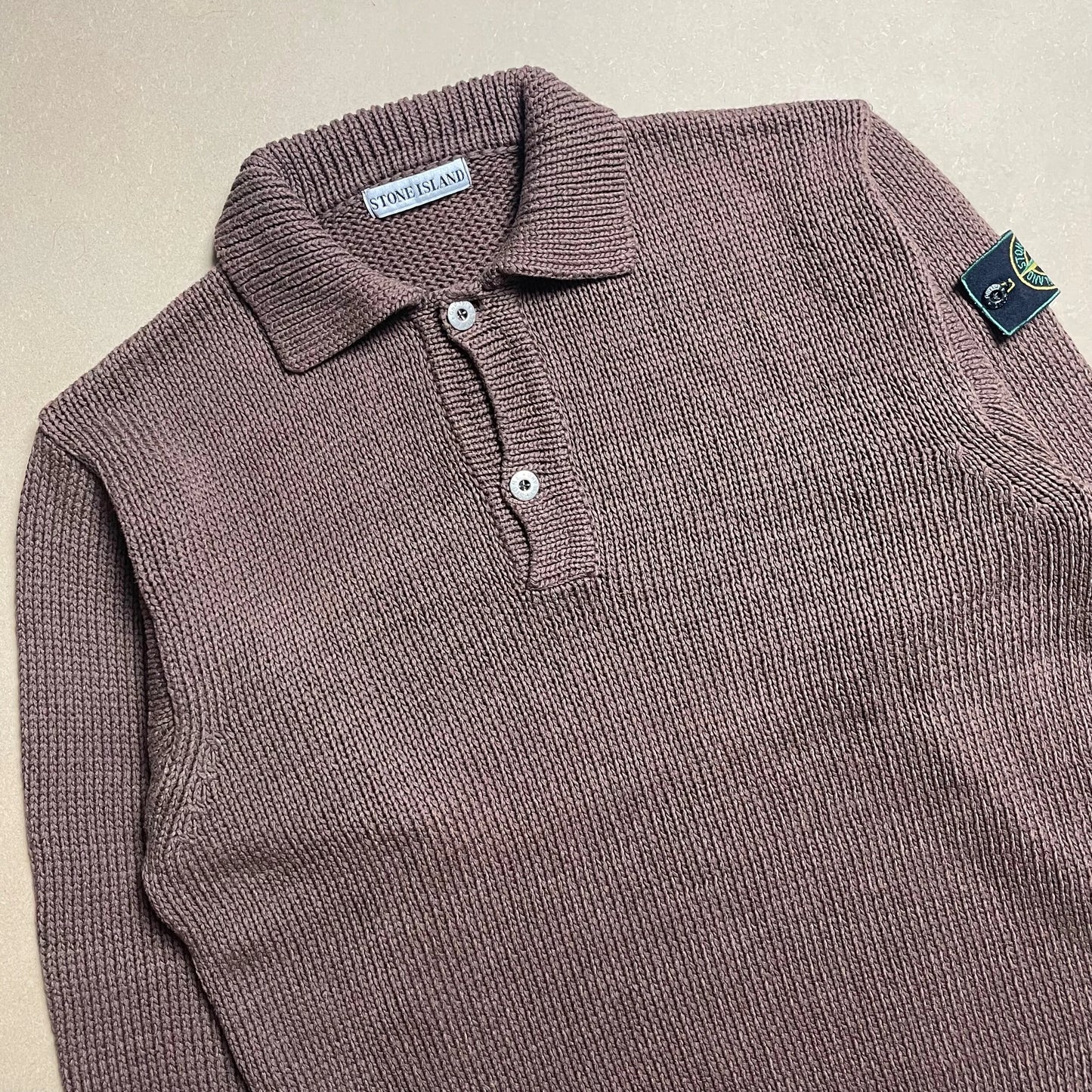 A/W 1991 Walnut Brown Cable Knit Pullover Sweater