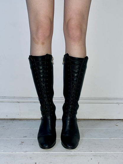 VALENTINO LACE UP BOOTS (EU 38) | DEFAULT TITLE, Black