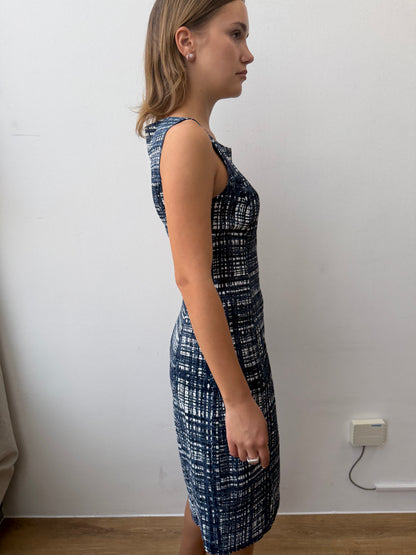 Prada Re-Edition 1996 Graphic Dress | 42, Navy and White