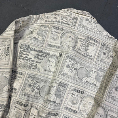 ARCHIVE Ziptex New York World Currency Leather Jacket In White ( XL )