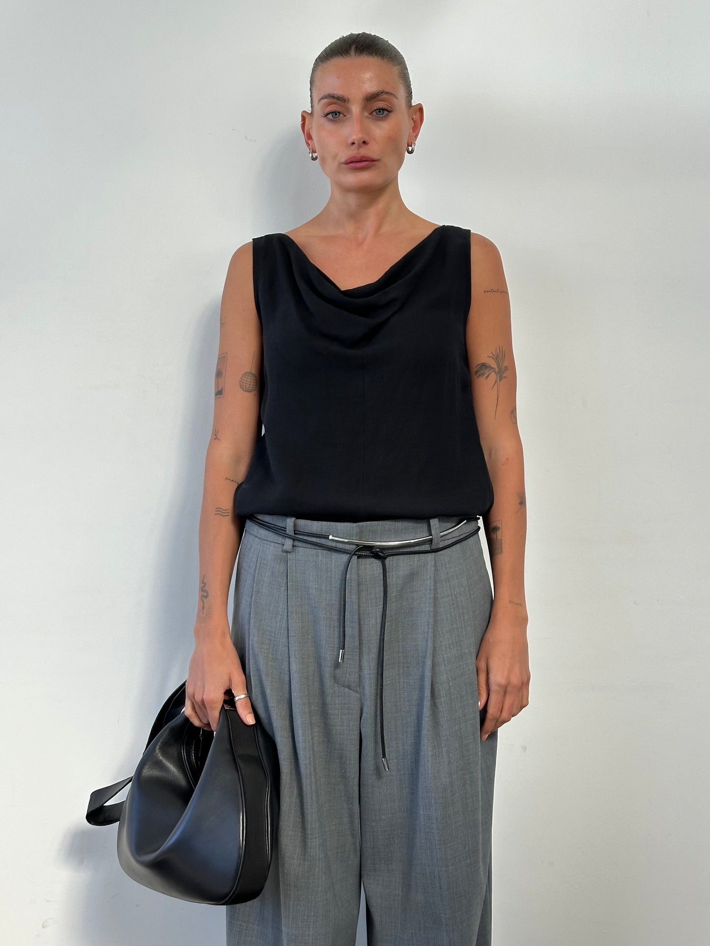 Max Mara Linen Cowl Neck Sleeveless Top - M