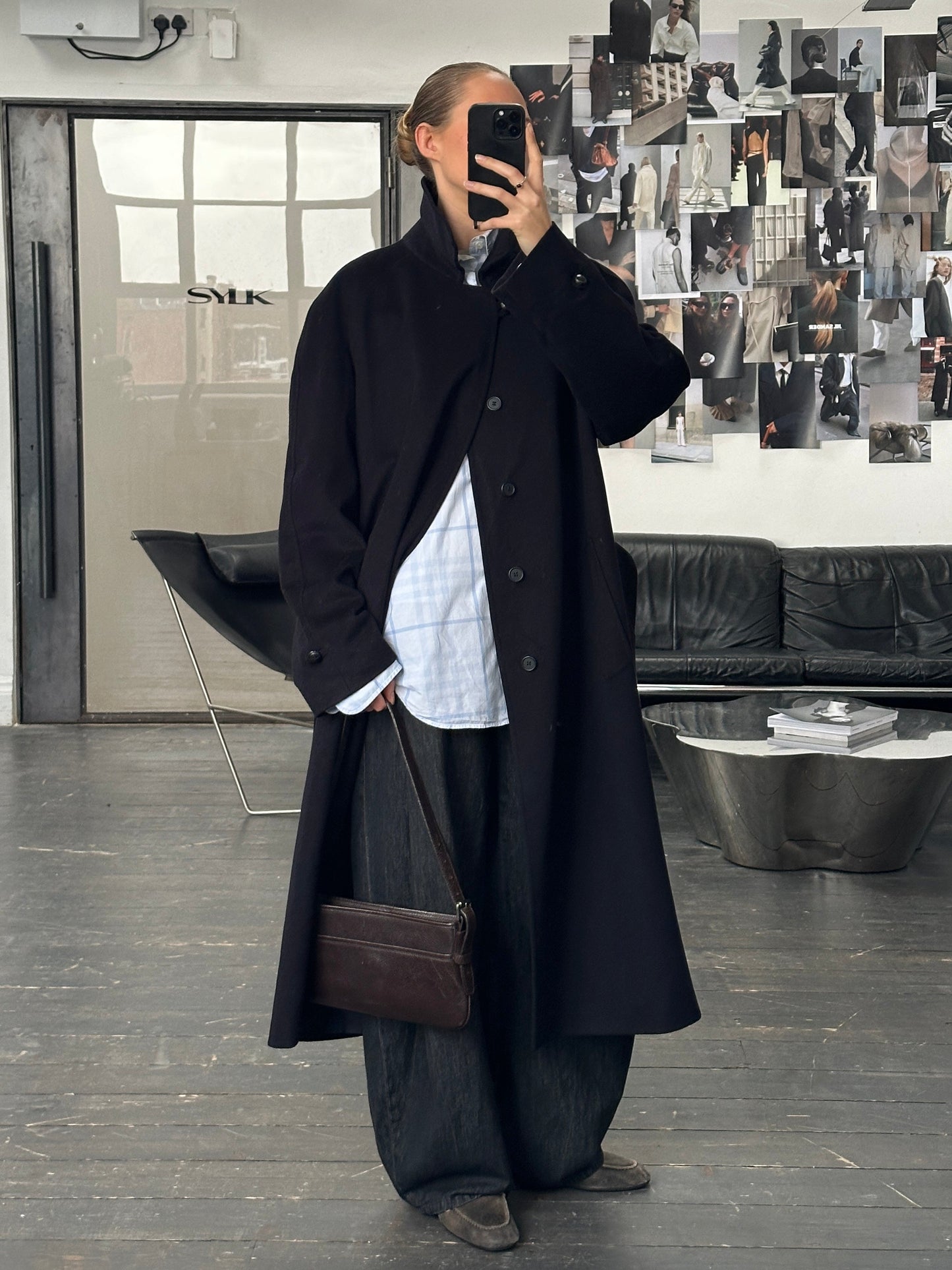 Vintage 1980s Pure Wool Concealed Placket Belted Coat - XL/XXL