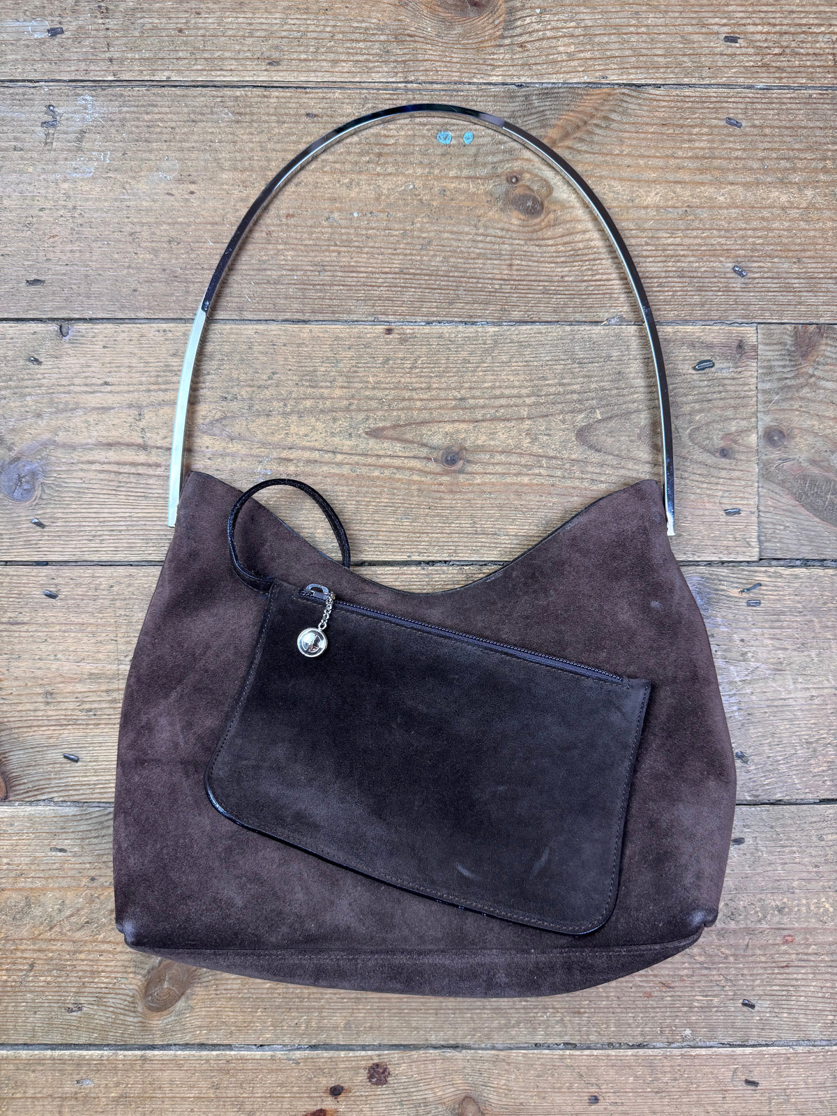 FW 1997 Gucci by Tom Ford brown suede hobo bag | O/S, Brown