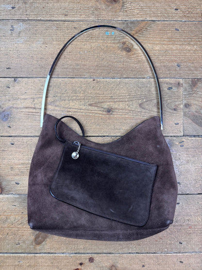 FW 1997 Gucci by Tom Ford brown suede hobo bag | O/S, Brown