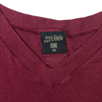 Vintage 90s Jean Paul Gaultier Homme T Shirt Womens Size M | Medium, Burgundy
