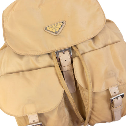 Vintage 2000s Prada Bucket Backpack | O/S, Beige