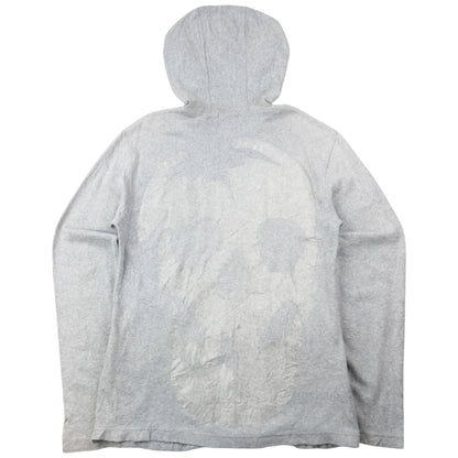 Vintage 2000s Comme Des Garçons HOMME Zip Up Skull Hoodie Size M | Medium, Grey