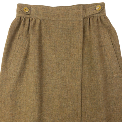 Vintage 80s Issey Miyake Pleated Wool Wrap Skirt Womens Size W25