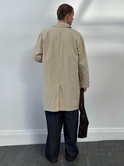 Hugo Boss 2000s Cotton Concealed Placket Trench - L