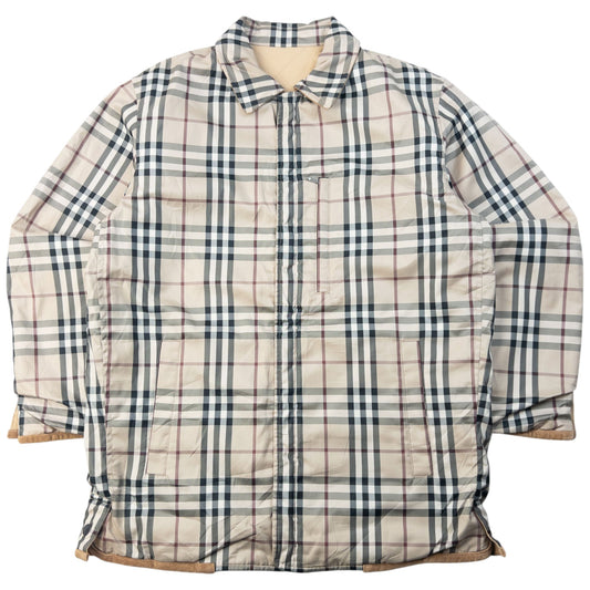 Vintage 2000s Burberry Nova Check Reversible Quilted Jacket Size S | Small, Beige, Nova Check