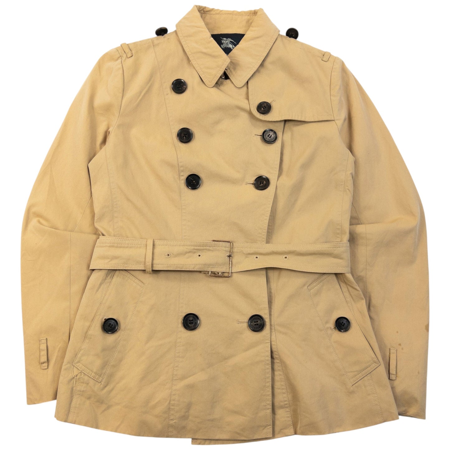 Vintage 2000s Burberry Nova Check Lined Belt Waist Jacket Womens Size S | Small, Beige