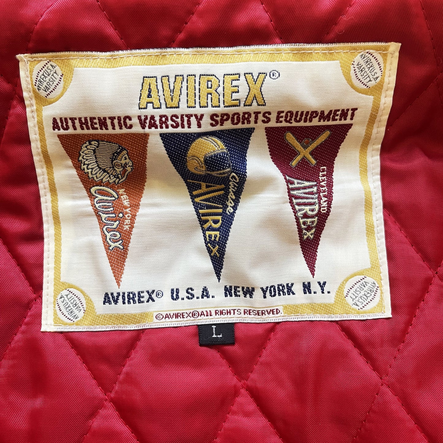 Avirex Sioux Football Team Leather Varsity Jacket - L