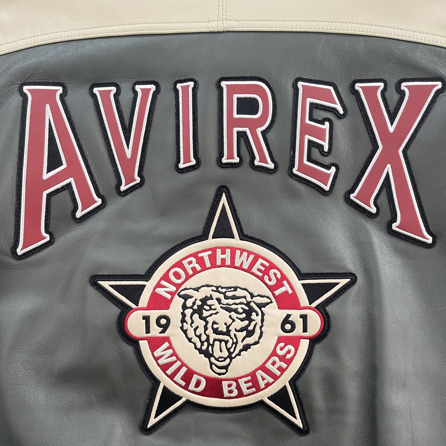 Avirex Wildbears Leather Varsity Jacket - M