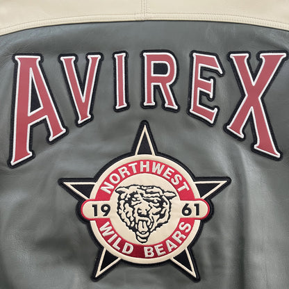 Avirex Wildbears Leather Varsity Jacket - M