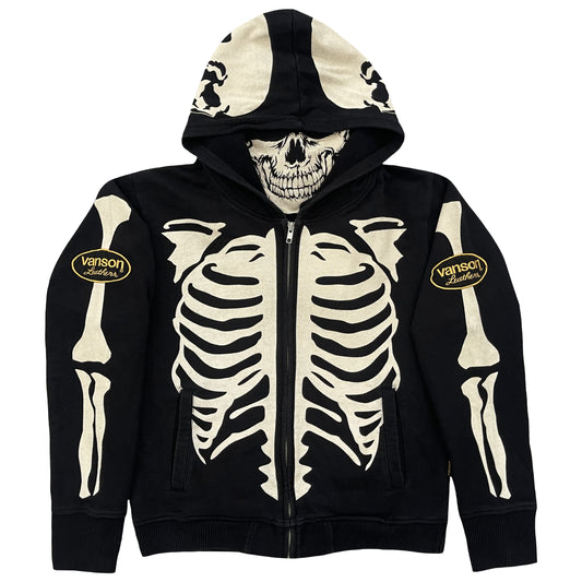 Vanson Leathers Skeleton Hoodie - L