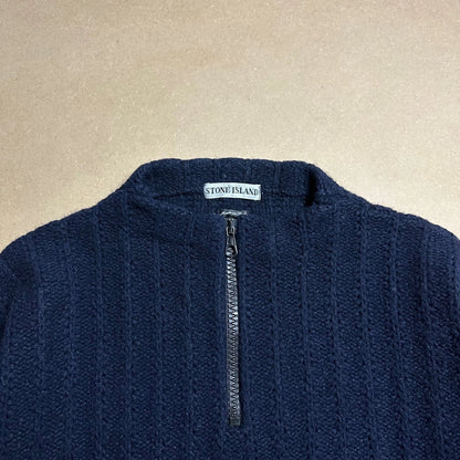 A/W 1995 Oil Black 1/4 Zip Knitted Pullover Sweater