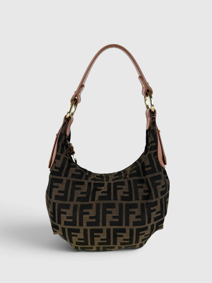90s Fendi Zucca Mini Hobo Shoulder Bag | O/S, Brown