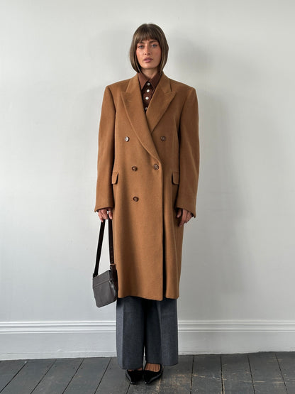 Italian Vintage 1980s Pure Cashmere Double Breasted Coat - XL