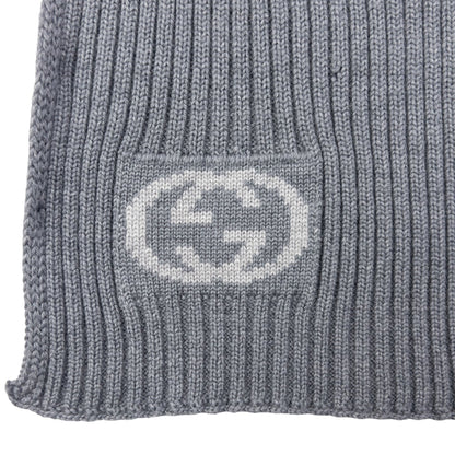 Vintage Gucci Ribbed Knit Wool Scarf