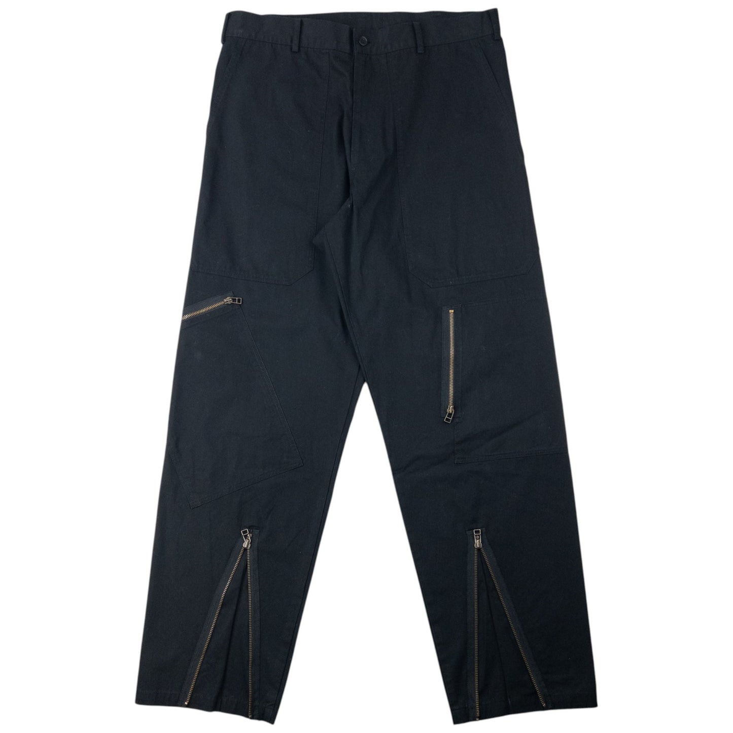 Vintage 2000s Yohji Yamamoto Zip Cuff Trousers Size W36 | W36, Black