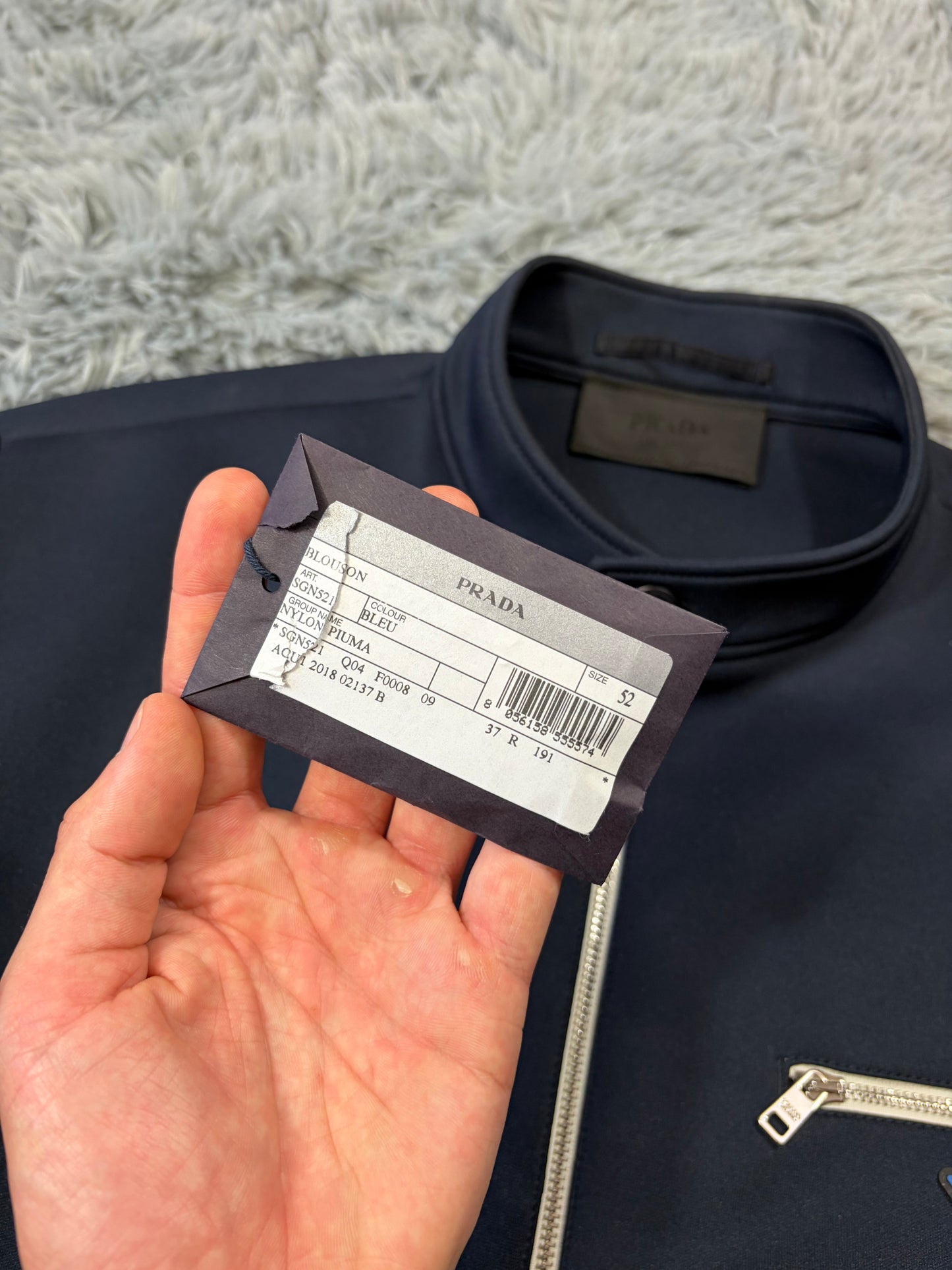 Prada 2018 Race Rubber Logo Contrast Stripe Blouson Jacket - IT52 | O/S, Multicoloured