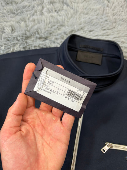 Prada 2018 Race Rubber Logo Contrast Stripe Blouson Jacket - IT52 | O/S, Multicoloured