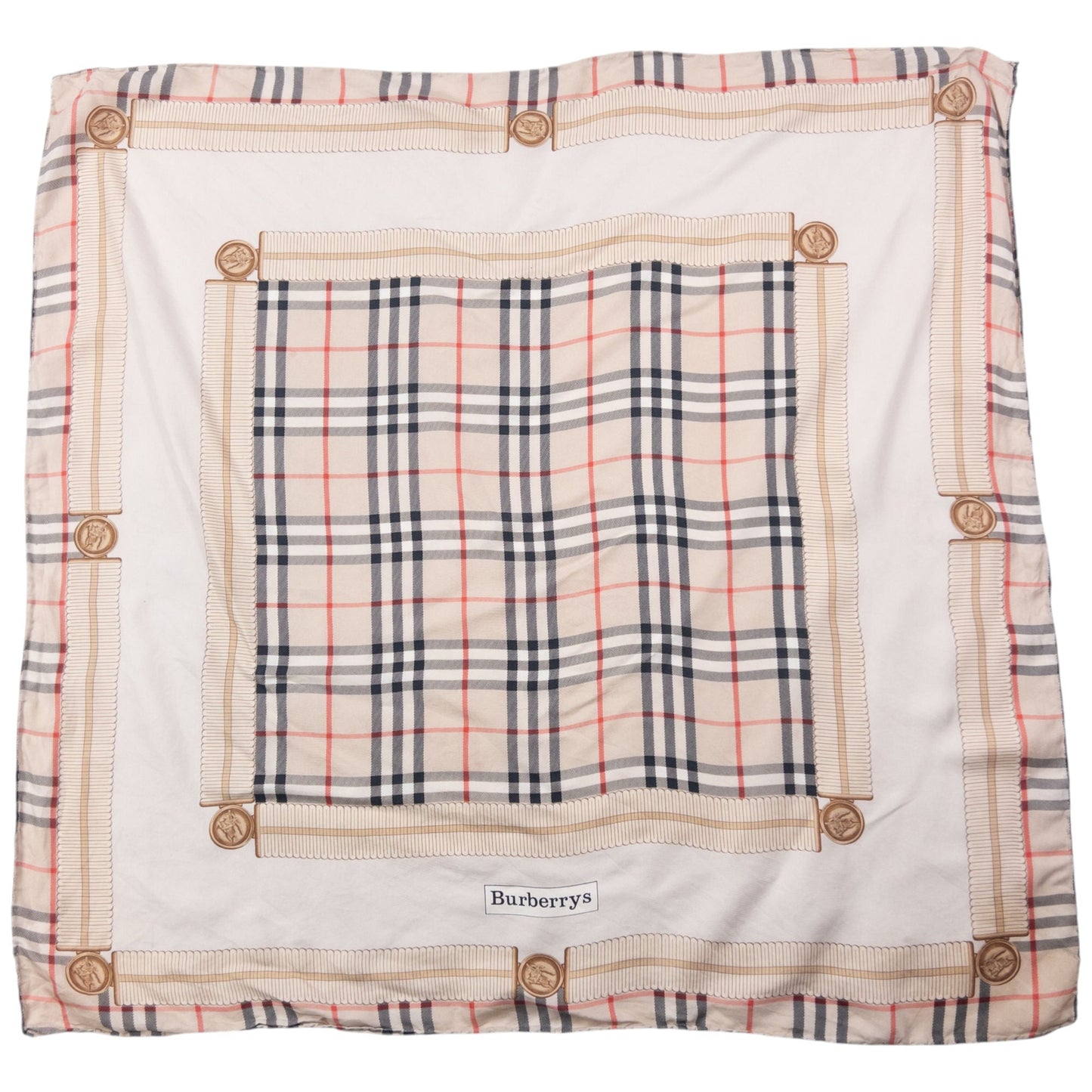 Vintage 90s Burberry Nova Check Silk Scarf