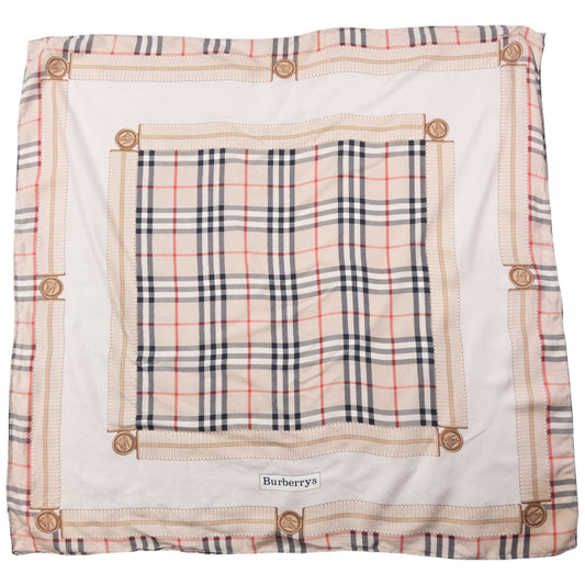 Vintage 90s Burberry Nova Check Silk Scarf