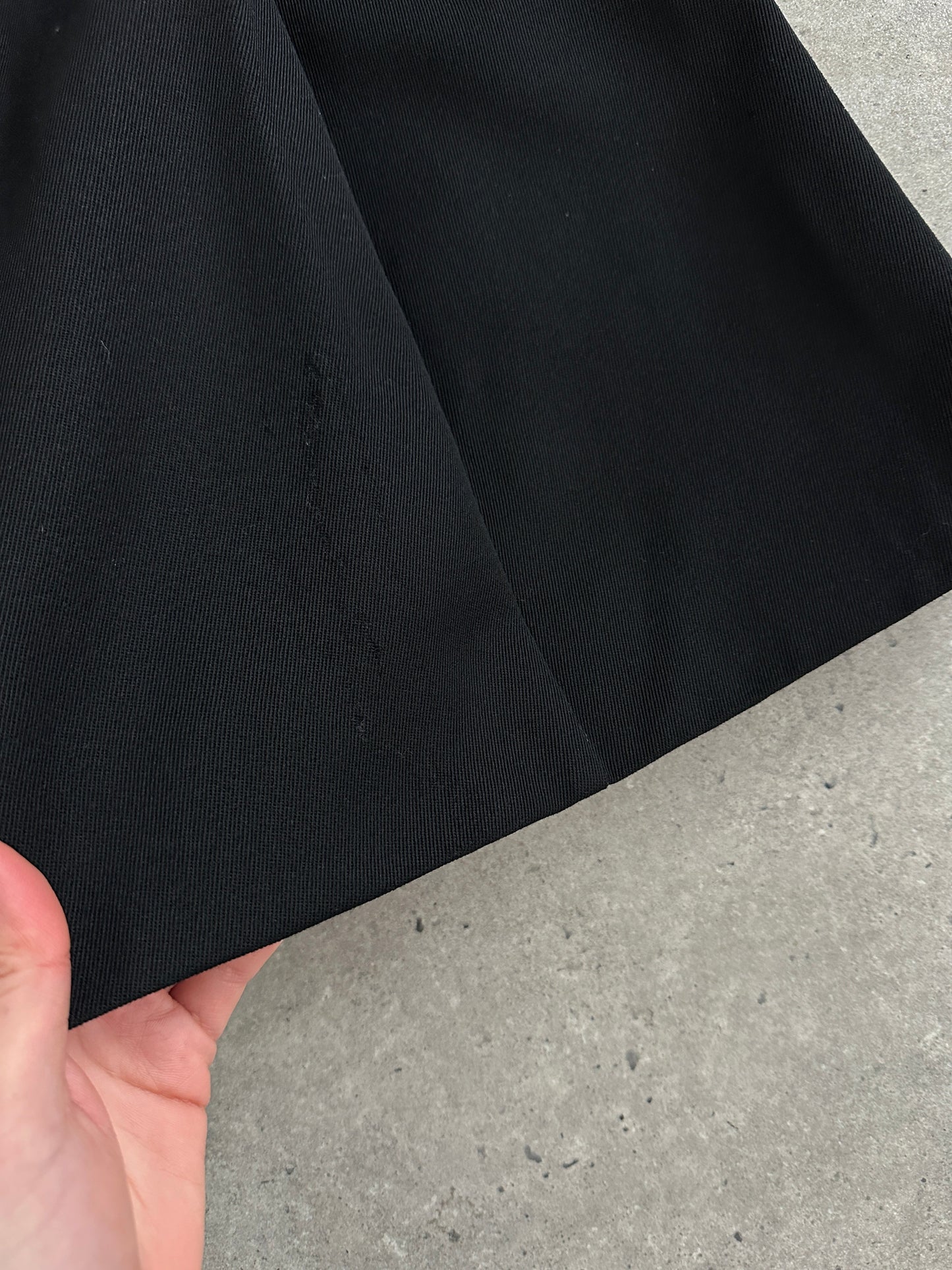 Celine 1980s Pure Wool Logo Hardware Pleated Skirt - W24