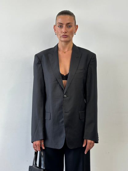 Versace Collection Stripe Wool Single Breasted Blazer - 40R/L