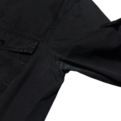 Stone Island Black Canvas Overshirt | Small, Black