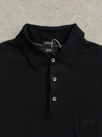 Hugo Boss Pure Wool Logo Polo Jumper - M/L
