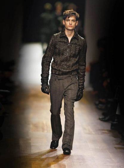 Prada Milano 2006 Runway 3D Ruched Leather Zigzag Jacket - IT48 | Default Title, Multicoloured