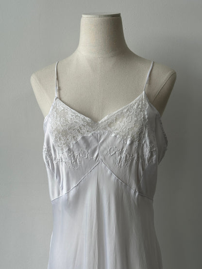 Vintage 2000s Satin Lace Sleeveless Floor Length Dress - M
