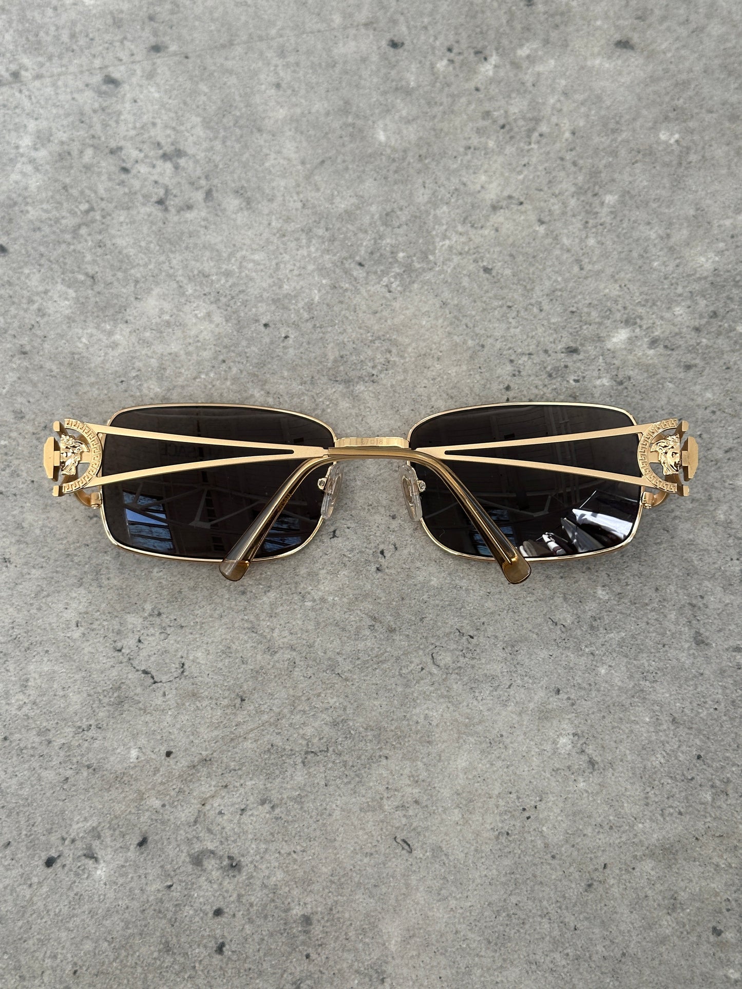 Versace 2000s Rectangular Medusa Logo Sunglasses