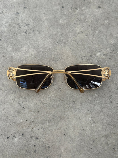 Versace 2000s Rectangular Medusa Logo Sunglasses