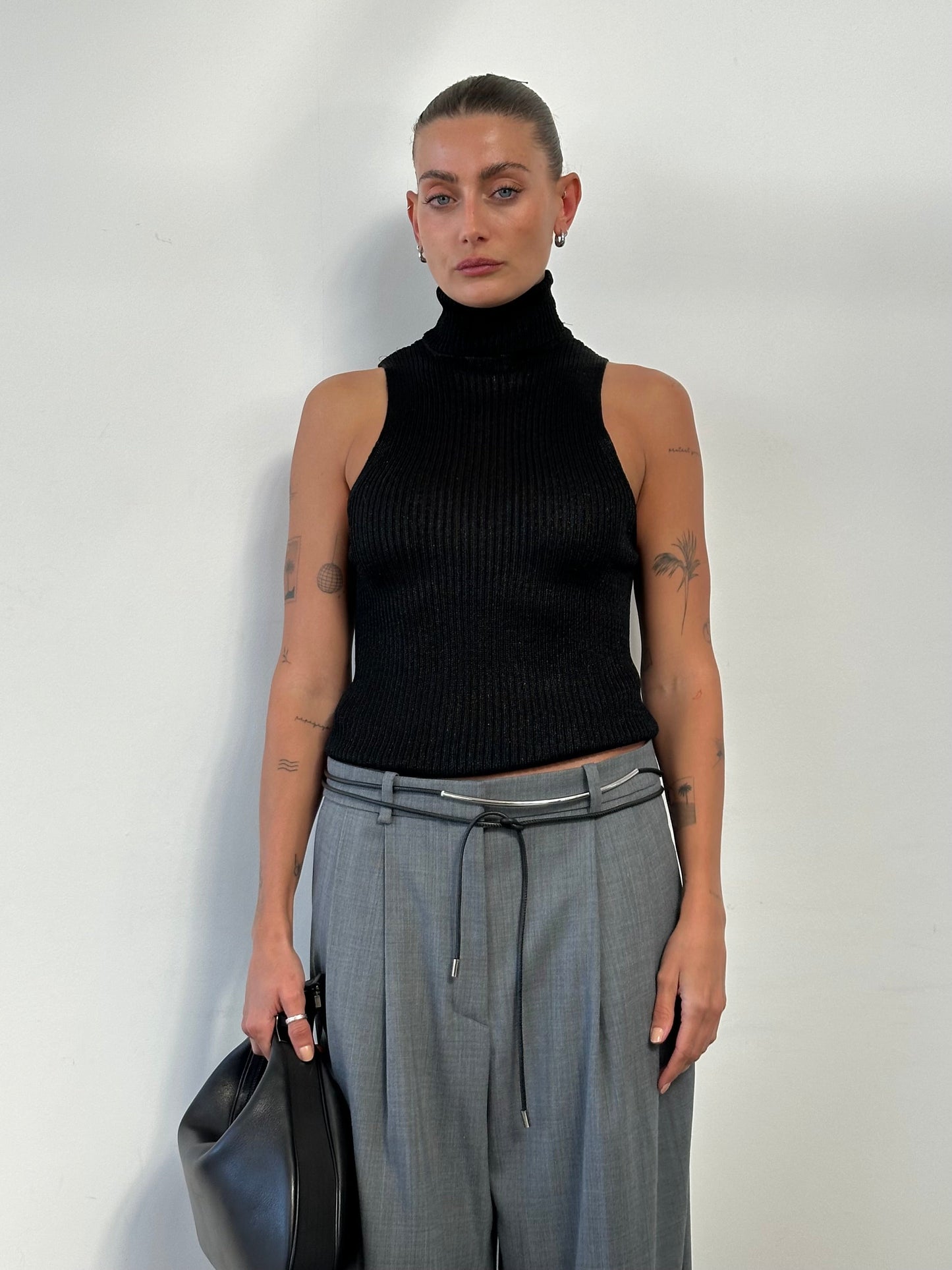 Vintage Sleeveless Roll Neck Top - M