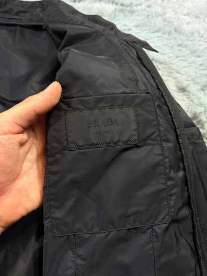Prada 2018 Rubber Race Logo Striped Nylon Pocket Jacket - IT52 | O/S, Multicoloured
