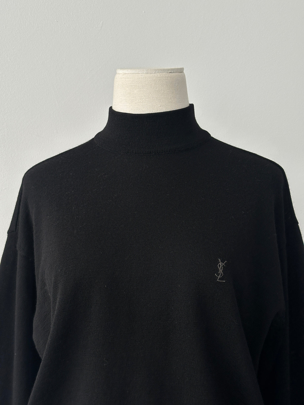 Yves Saint Laurent 1990s Pure Wool High Neck Knit Jumper - M