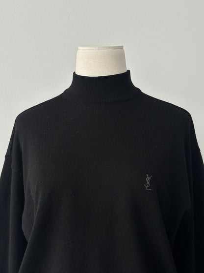 Yves Saint Laurent 1990s Pure Wool High Neck Knit Jumper - M