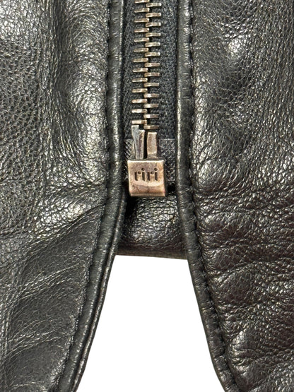Dom & Ruby 2010s ruched leather jacket | Black, Black