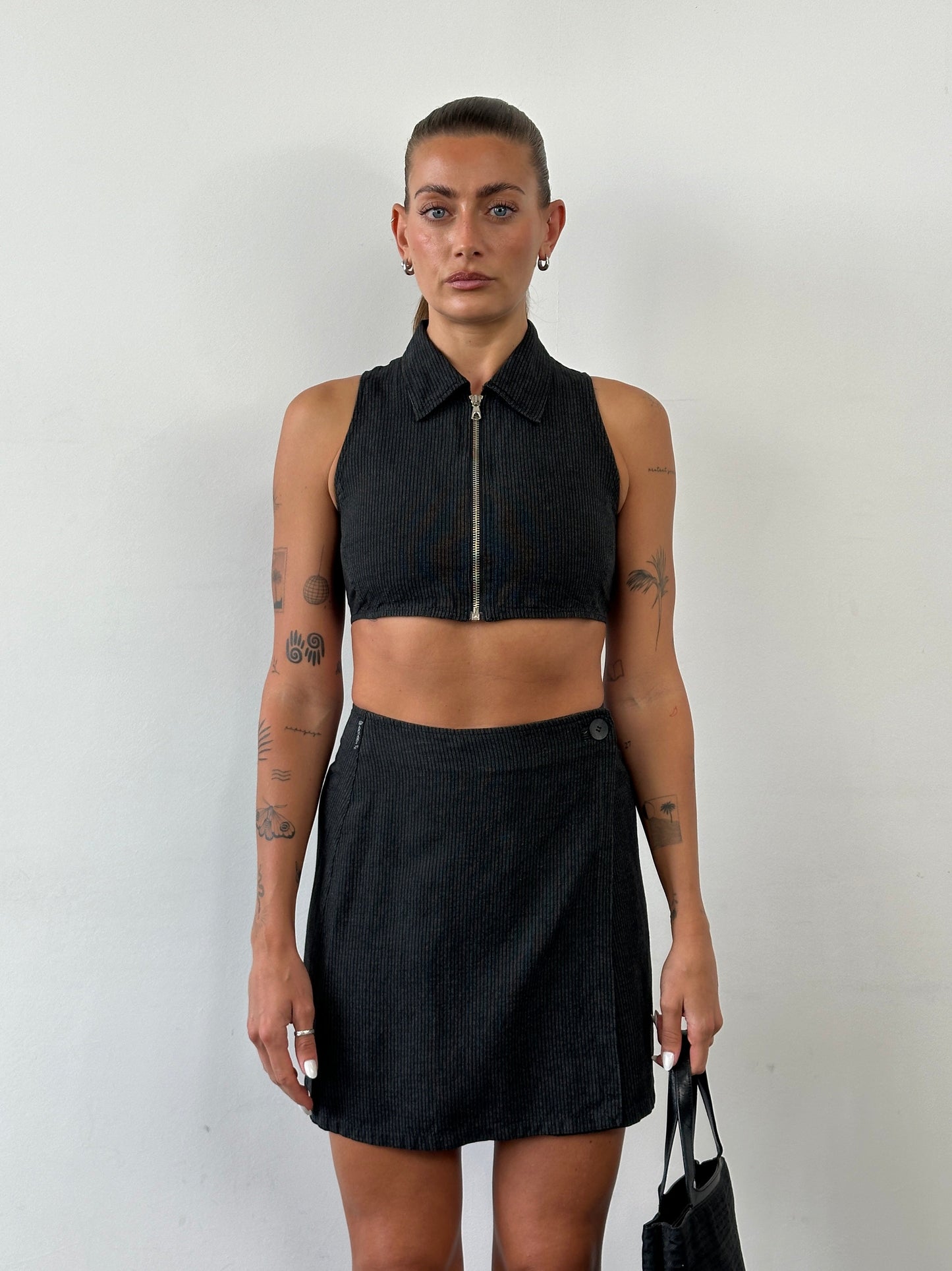 Armani Jeans Linen Stripe Two Piece Skirt Set - S/W25