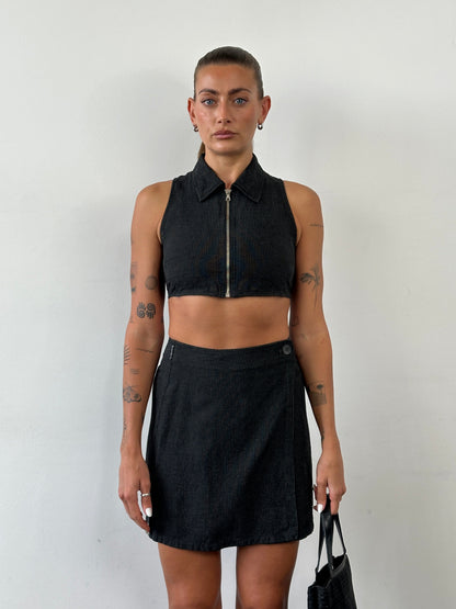 Armani Jeans Linen Stripe Two Piece Skirt Set - S/W25