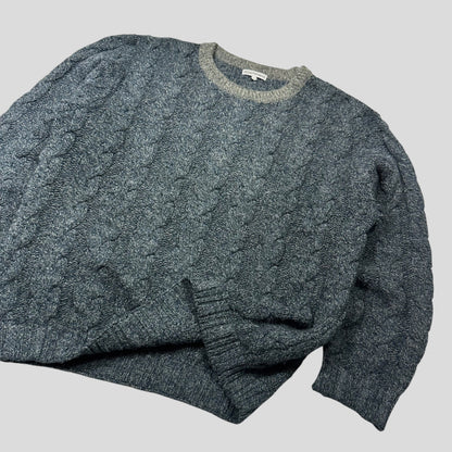 Emporio Armani 80’s Alpaca Wool Cable Knit Jumper - L