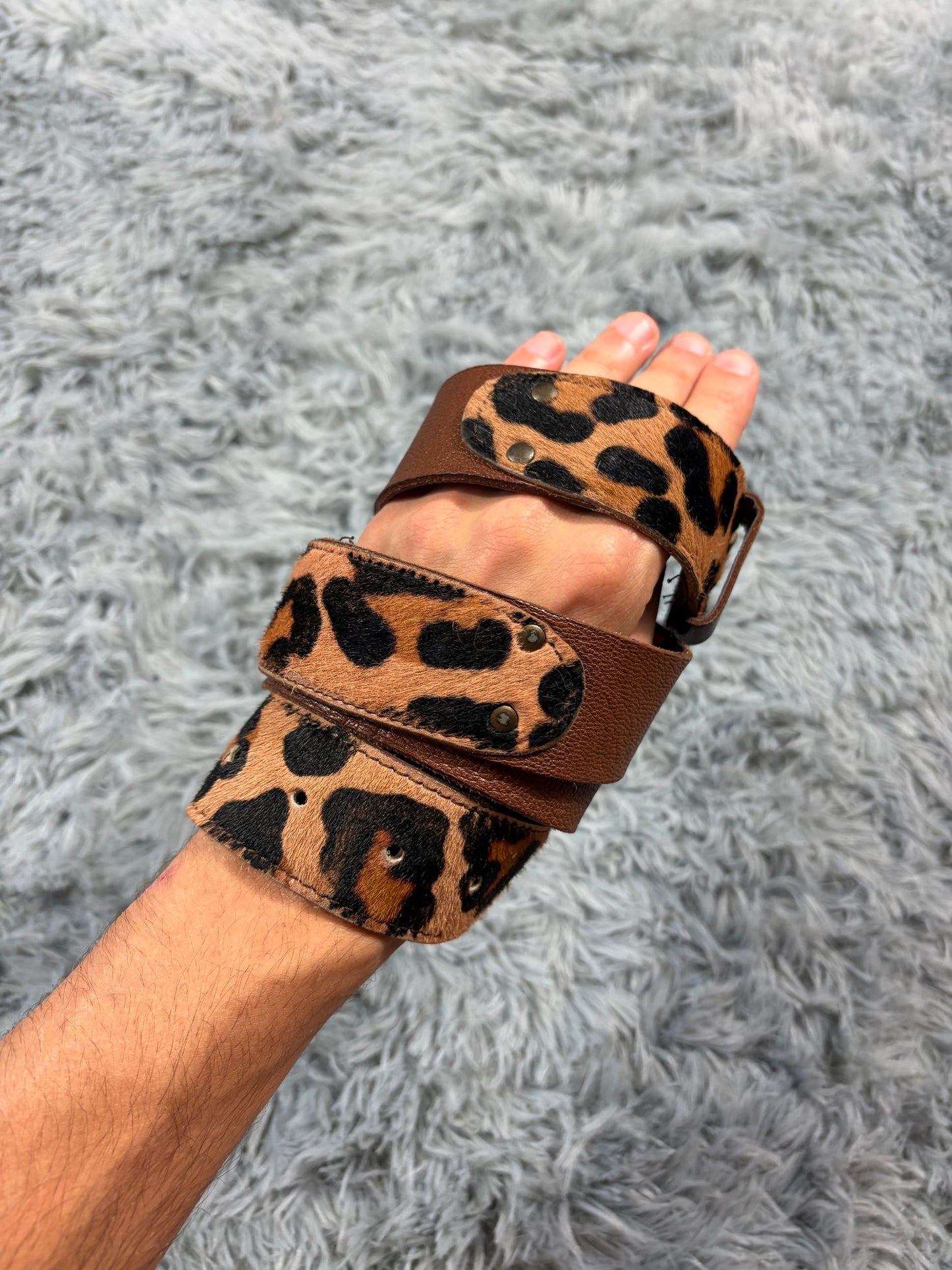 Dolce & Gabbana 00’s Pony Hair Leopard Reversible Leather Belt | O/S, Brown